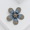 Delicate Alloy Gradient Rhinestone Flower Brooch Pin For Fashion Apparel view 4