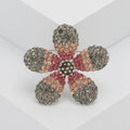 Delicate Alloy Gradient Rhinestone Flower Brooch Pin For Fashion Apparel view 3