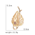 Gold Plated Alloy Shell Leaf Brooch Elegant Lapel Pin For Suits view 5