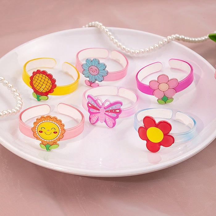 Cute Butterfly Kids Bracelet Fresh Sweet Sunflower Cartoon Flower Hand Jewelry Accessory