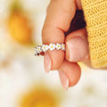 Korean Japanese Cute Floral Daisy Ring Sweet Student Pastoral Style Fashion Finger Jewelry view 2