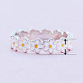 Korean Japanese Cute Floral Daisy Ring Sweet Student Pastoral Style Fashion Finger Jewelry view 5