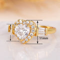 Exaggerated Heart Shape Zircon Ring For Women, Sparkling Valentine Proposal Engagement Gift view 5