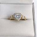 Exaggerated Heart Shape Zircon Ring For Women, Sparkling Valentine Proposal Engagement Gift view 2