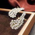 Sparkling Full Zircon Angel Wing Stud Earrings Korean Style Supply Fashion Jewelry view 2