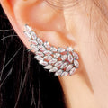 Sparkling Full Zircon Angel Wing Stud Earrings Korean Style Supply Fashion Jewelry view 6