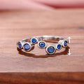 Blue Zircon Irregular Bubble Ring For Women, Minimalist Niche Design Fashion Finger Jewelry view 5
