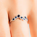 Blue Zircon Irregular Bubble Ring For Women, Minimalist Niche Design Fashion Finger Jewelry view 3