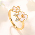 Korean Fairy Style Camellia Flower Ring Sweet Girl Group Inspired Statement Jewelry view 2