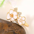 Korean Fairy Style Camellia Flower Ring Sweet Girl Group Inspired Statement Jewelry view 3