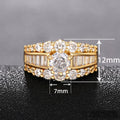 Women's Gold Wedding Ring With Bright Crystal Zircon, Modern Engagement Party Jewelry view 5