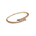 Gold Plated Copper Zircon Geometric Bangle For Women Light Luxury Minimalist Circular Jewelry view 5