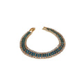 Rhinestone Inlaid Alloy Geometric Line Beaded Bracelet, European American Fashion Jewelry view 5