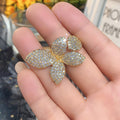 Luxury Butterfly Flower Open Ring For Women, Full Pave Zircon Statement Finger Jewelry view 2