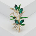 Alloy Rhinestone Bamboo Brooch Plant Lapel Pin For Unisex Apparel view 1