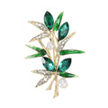 Alloy Rhinestone Bamboo Brooch Plant Lapel Pin For Unisex Apparel view 4