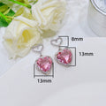 Pink 3D Large Zircon Stud Earrings For Women Sweet Cute Style Qixi Gift Jewelry view 5