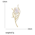Copper Zircon Shell Feather Brooch Pin For Classical Anti Exposure Styling view 5
