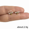 Exquisite Mini Cute Bee Stud Earrings Korean Pastoral Fresh Summer Design Ear Jewelry view 5
