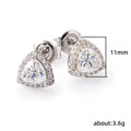 High Quality Triangle Zircon Stud Earrings, Petite Minimalist Cool Style Fashion Ear Jewelry view 5