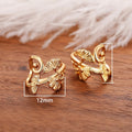 Korean Trendy Clip On Earrings, Simple Floral Pine Leaf Design Painless Ear Clips For Women view 5