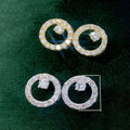 Korean Style Geometric Circle Stud Earrings, Small Minimalist Celebrity Inspired Jewelry view 5