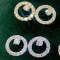 Korean Style Geometric Circle Stud Earrings, Small Minimalist Celebrity Inspired Jewelry view 3