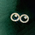 Korean Style Geometric Circle Stud Earrings, Small Minimalist Celebrity Inspired Jewelry view 2