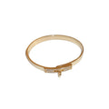 Gold Plated Stainless Steel Zircon Clasp Bangle Minimalist Luxury Circular Bracelet view 5