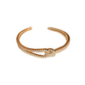 Minimalist Copper Zircon Geometric Cross Open Bangle Light Luxury Fashion Jewelry view 5
