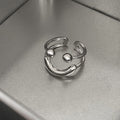 Smiley Face Double Layer Open Ring For Women view 3