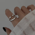 Smiley Face Double Layer Open Ring For Women view 2