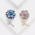 Alloy Zircon Crystal Flower Brooch Pin For Cardigans And Dresses view 4