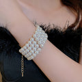 Four Layer Faux Pearl Choker Necklace French Vintage Light Luxury Collarbone Jewelry For Women view 4