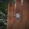 New Fashion V Shaped Proposal Ring For Women, Sparkling Wedding Accessory Gift Ring view 1