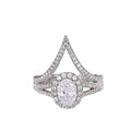 New Fashion V Shaped Proposal Ring For Women, Sparkling Wedding Accessory Gift Ring view 5