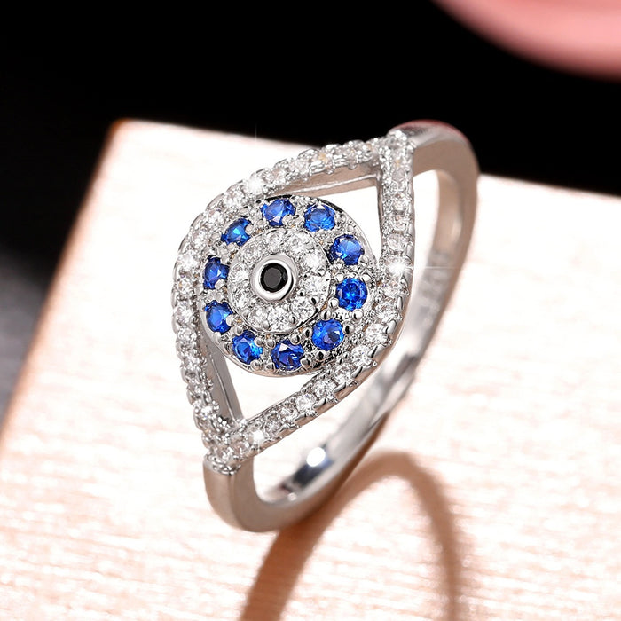 Unique Angel Eye And Evil Eye Ring, Korean Style Statement Finger Jewelry For Women