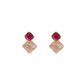 Elegant Colorful Enamel Square Stud Drop Acrylic Diamond Shape Shimmer Statement Earrings view 5