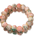 Korean Style Colorful Crackle Glass Round Beaded Bracelet Gradient Elastic Light Luxury Jewelry view 5