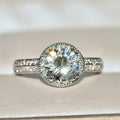 Elegant Womens Wedding Proposal Ring With Sparkling Round Zircon Classic Fashion Engagement Jewelry view 2
