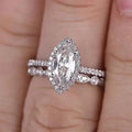 Luxury Women's Ring Set Marquise Zircon Couple Rings Fashion Wedding Accessory Jewelry view 2