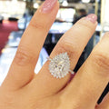 Gorgeous Fashion Proposal Ring With Pear Shaped Zircon Silver Tone Elegant Evening Jewelry For Women view 1