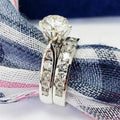 European Zircon Couple Ring Set, Matching Wedding Promise Rings For Men And Women view 2