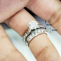 European Zircon Couple Ring Set, Matching Wedding Promise Rings For Men And Women view 4