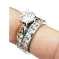 European Zircon Couple Ring Set, Matching Wedding Promise Rings For Men And Women view 5