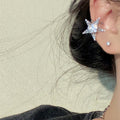 Alloy Silver Needle Zircon Starfish Stud Earrings Minimalist Light Luxury Star Design For Women view 2