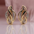 Korean Irregular Twisted Metal Stud Earrings For Women, Hollow Woven Design Fashion Jewelry view 1
