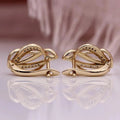 Korean Irregular Twisted Metal Stud Earrings For Women, Hollow Woven Design Fashion Jewelry view 3