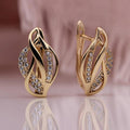Korean Irregular Twisted Metal Stud Earrings For Women, Hollow Woven Design Fashion Jewelry view 2