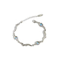 Korean Japanese Twisted Moonstone Spliced Bracelet Irregular Minimalist Cool Style Jewelry view 5
